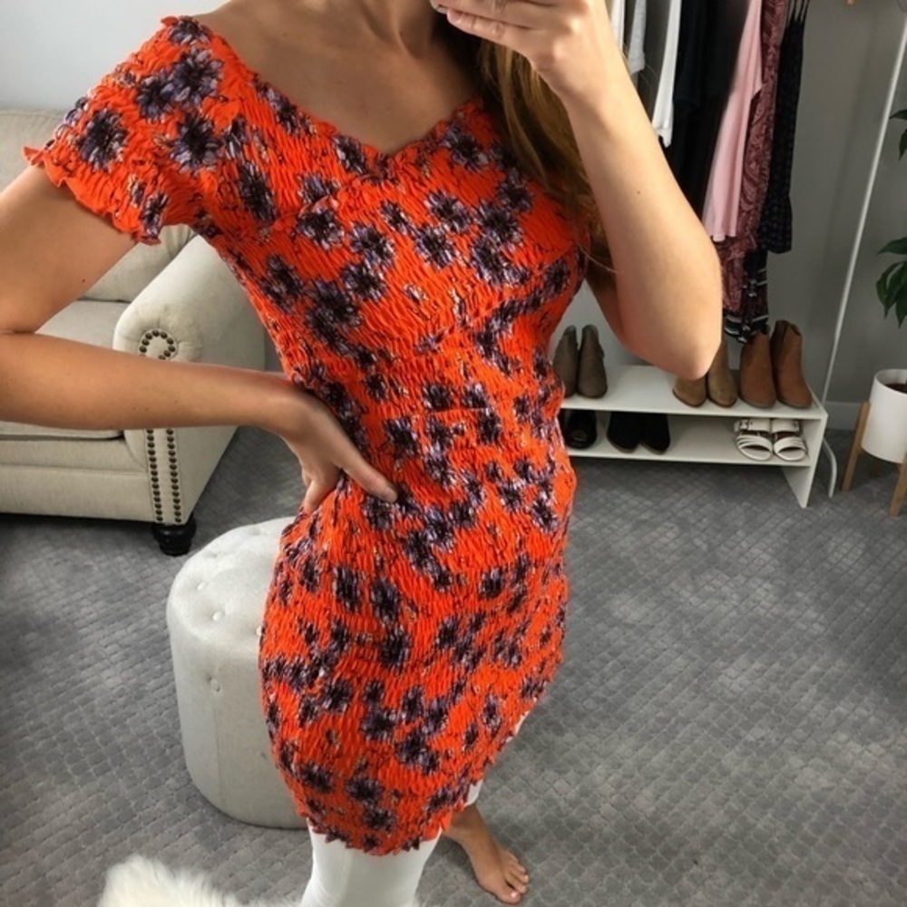 NEW TOPSHOP ruched mini dress purple floral